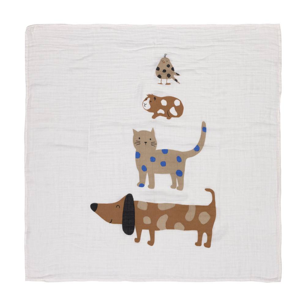 Lässig Mulltücher 3er Set 80 x 80 cm - Little Mateys, Royal Blau 50% Rabatt für begrenzte Zeit