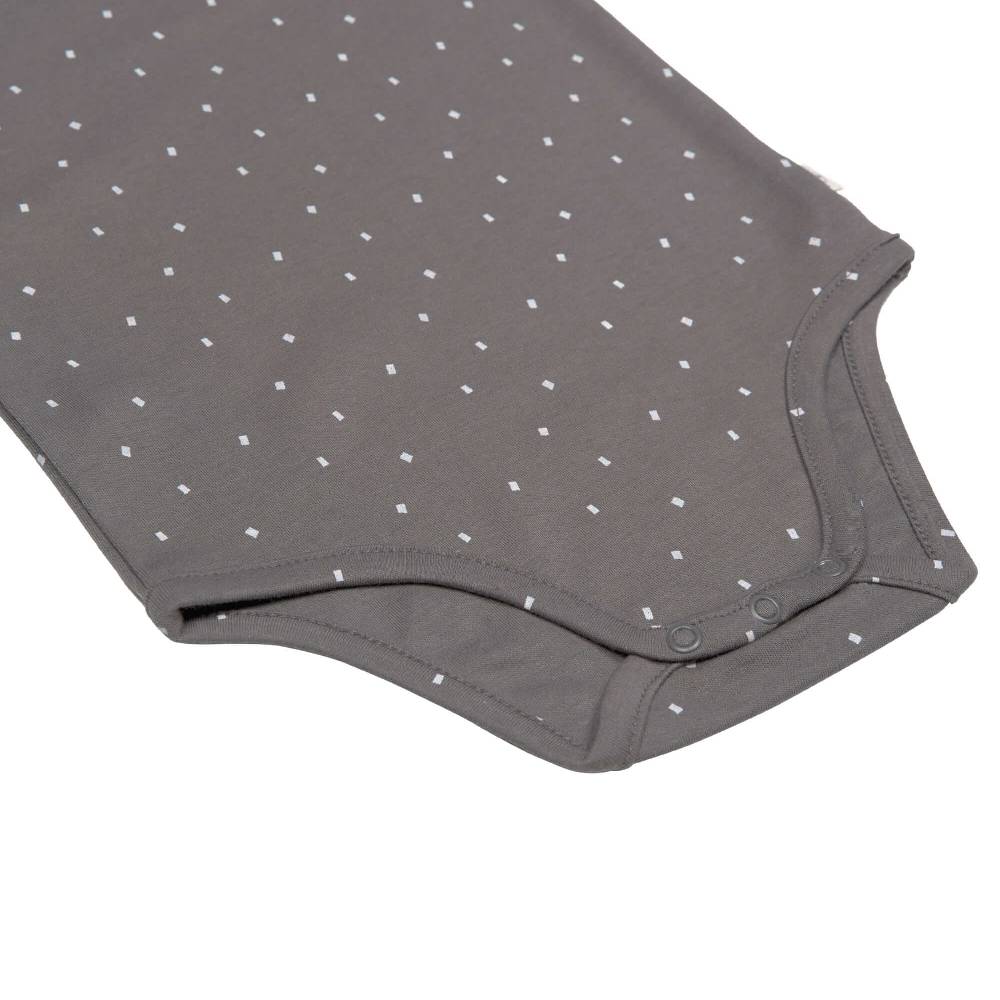 Lässig Baby Body langarm - Bio Baumwolle, Punkte, Anthrazit im Angebot
