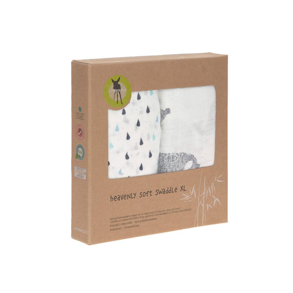 Lässig Mulltücher (2 Stk) - Heavenly Soft Swaddle XL, Little Water Whale Kostenloser Versand