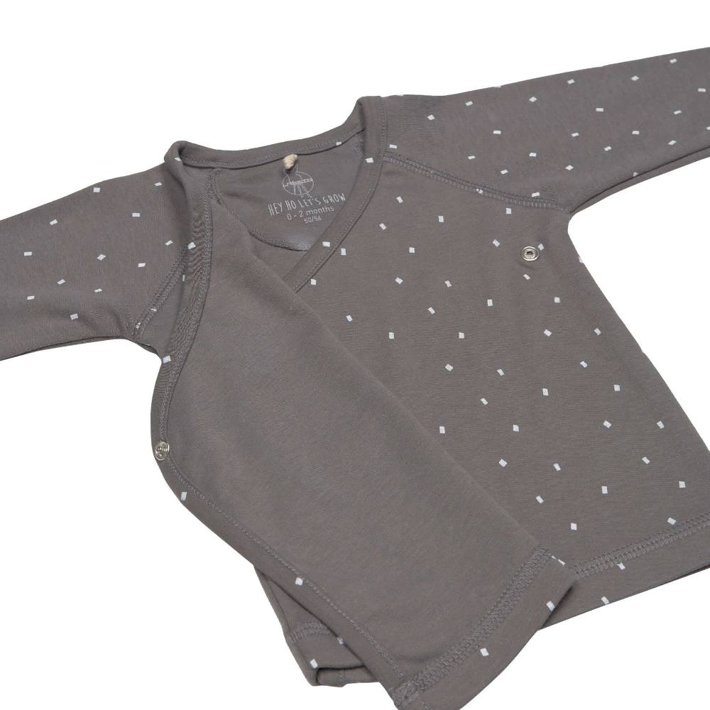 Lässig Baby Wickelshirt - Bio Baumwolle, Spots, Anthrazit Jubiläumsangebot