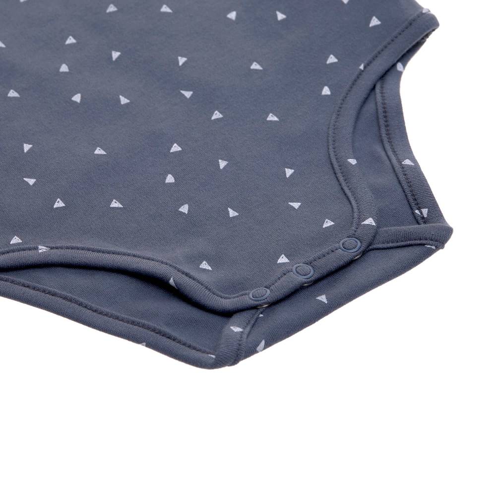 Lässig Baby Wickelbody langarm - Bio Baumwolle, Dreiecke, Blau Online Outlet