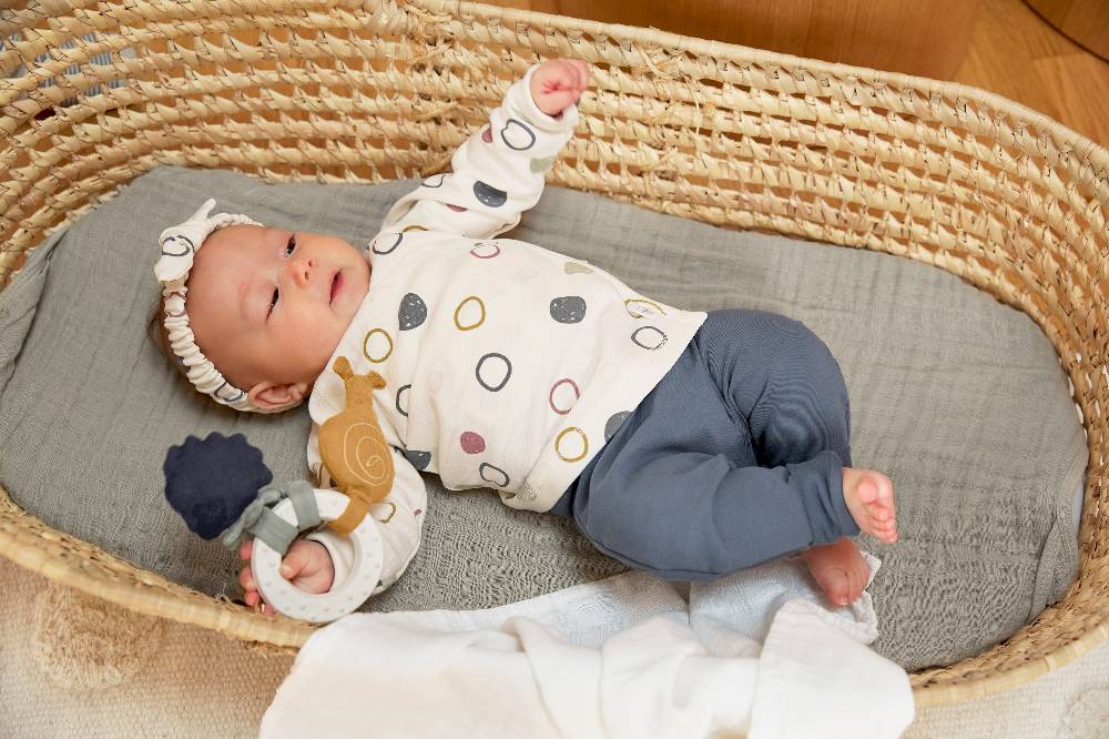 Lässig Baby Body kurzarm - Bio Baumwolle, Kreise, Beige Blitzangebot