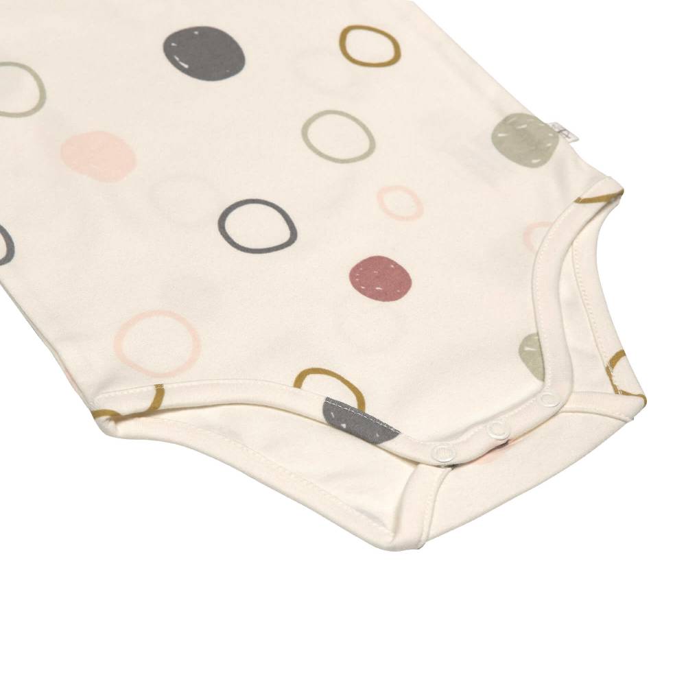Lässig Baby Body kurzarm - Bio Baumwolle, Kreise, Beige Blitzangebot