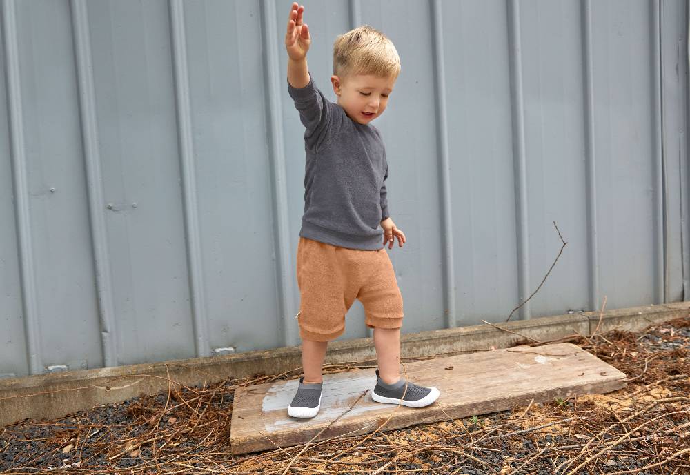 Lässig Frottee Sweater Kinder, Anthrazit Saisonale Angebote