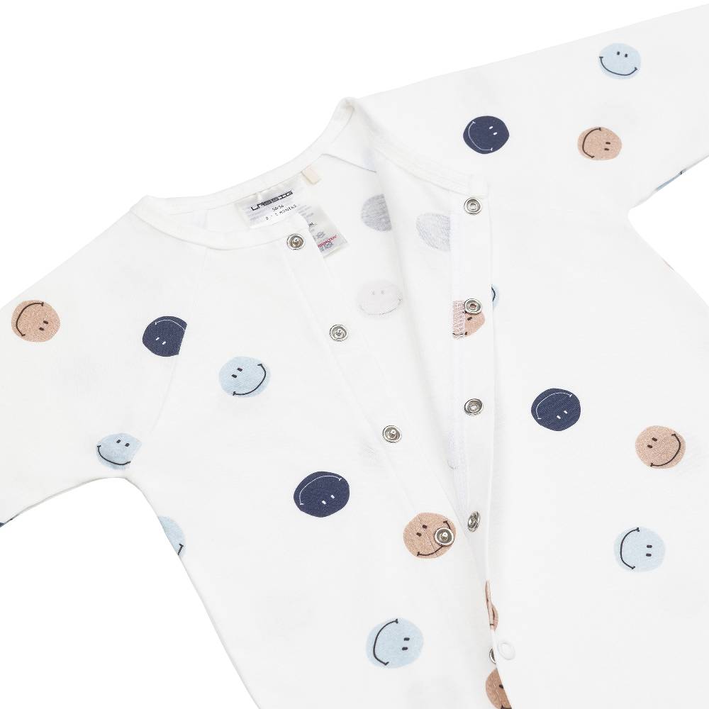Lässig Baby Schlafoverall - Bio Baumwolle, Smile, Milky Tägliche Deals