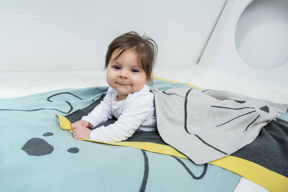Lässig Babydecke - Bio Baumwolle, Katze Sonderangebote