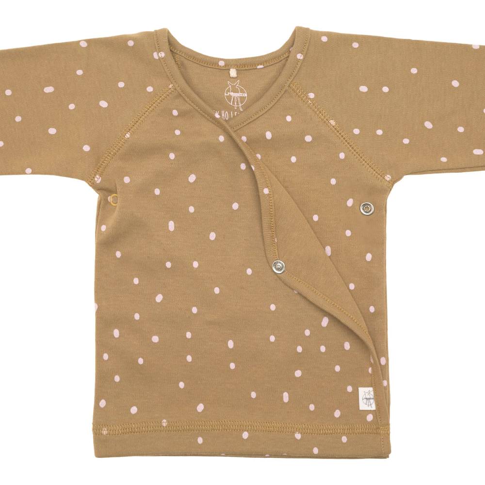 Lässig Baby Wickelshirt - Bio Baumwolle, Dots, Curry VIP-Rabatte