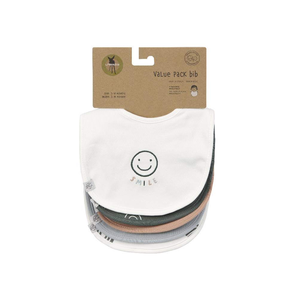 Lässig Lätzchen (5 Stk) - Tiny Smile, Beige Tiefpreis