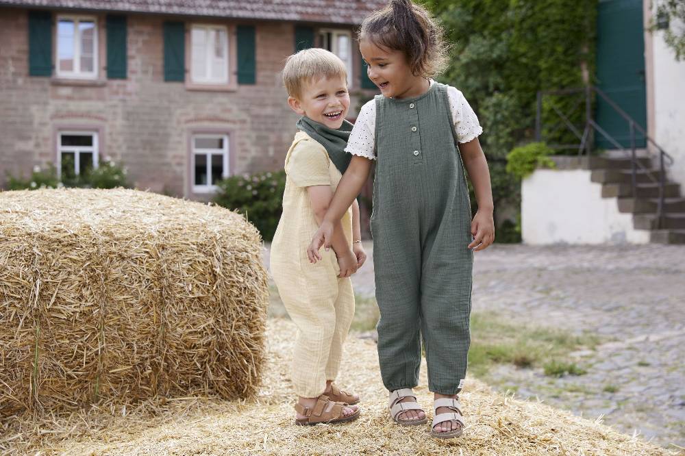 Lässig Musselin Jumpsuit - Bio Baumwolle, Petrolgrün Letzter Tag