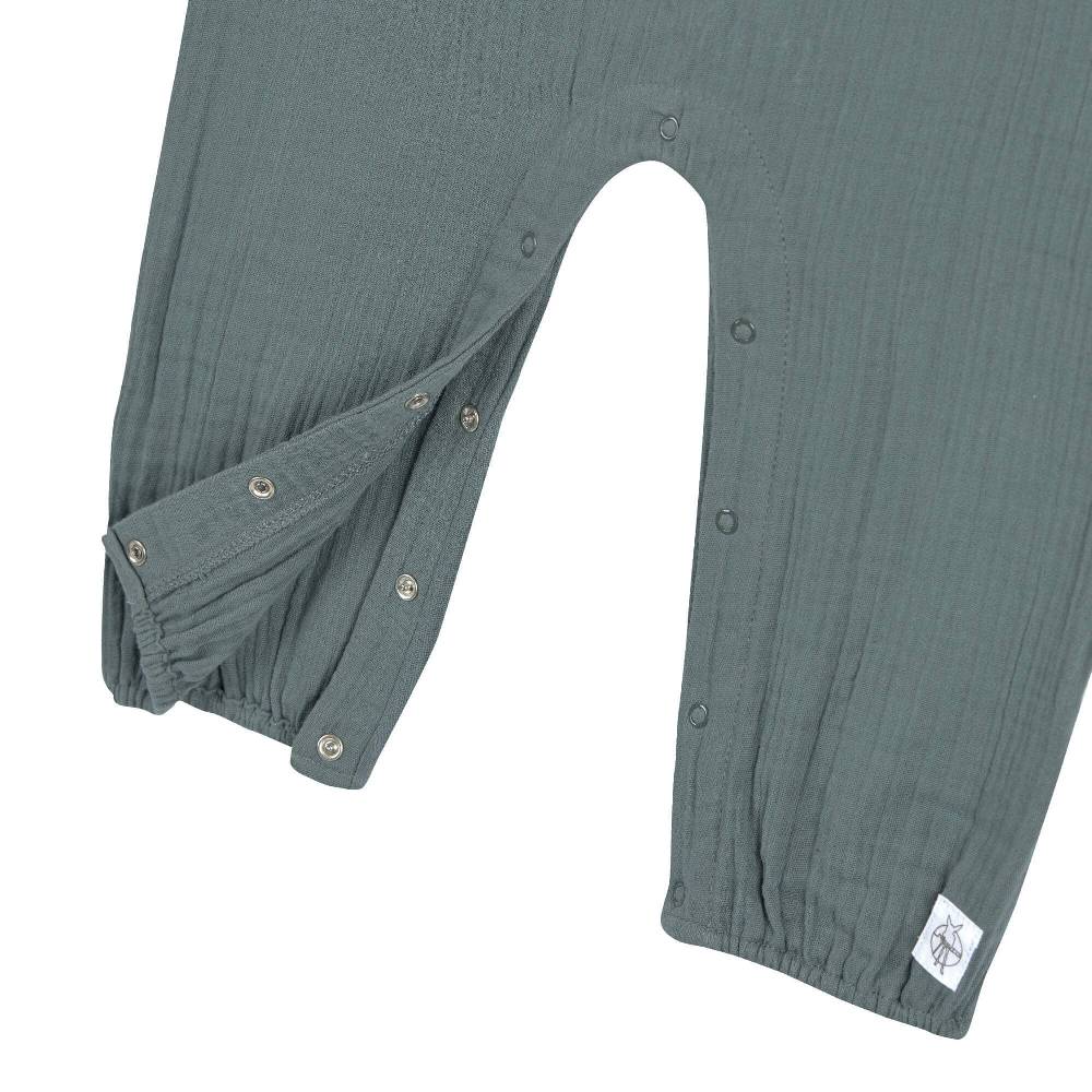Lässig Musselin Jumpsuit - Bio Baumwolle, Petrolgrün Letzter Tag