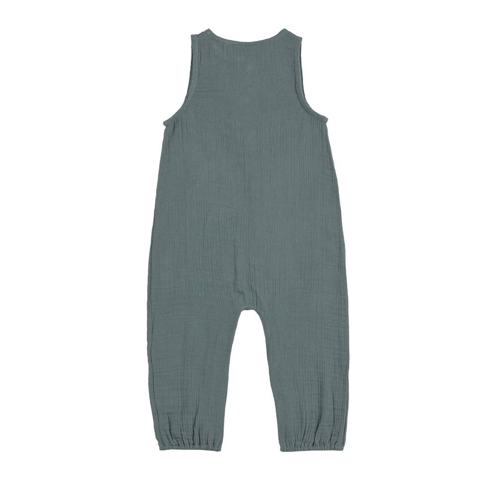 Lässig Musselin Jumpsuit - Bio Baumwolle, Petrolgrün Letzter Tag
