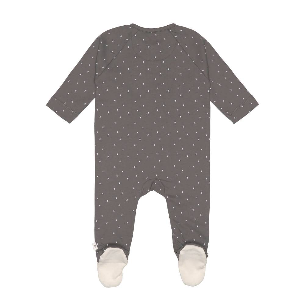 Lässig Baby Schlafanzug mit Füßen - Bio Baumwolle, Spots, Anthrazit Zeitbegrenzte Promotion
