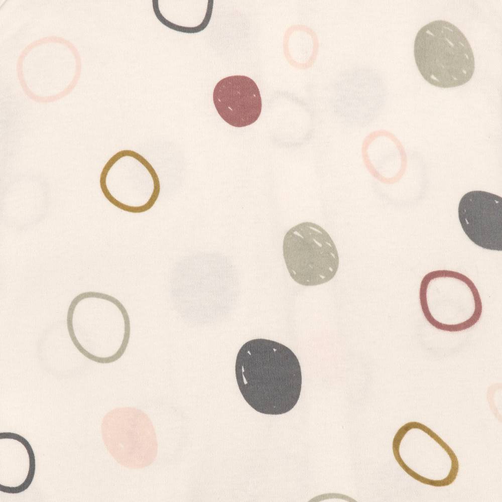 Lässig Baby Schlafanzug mit Füßen - Bio Baumwolle, Circles, Weiß Nur für heute