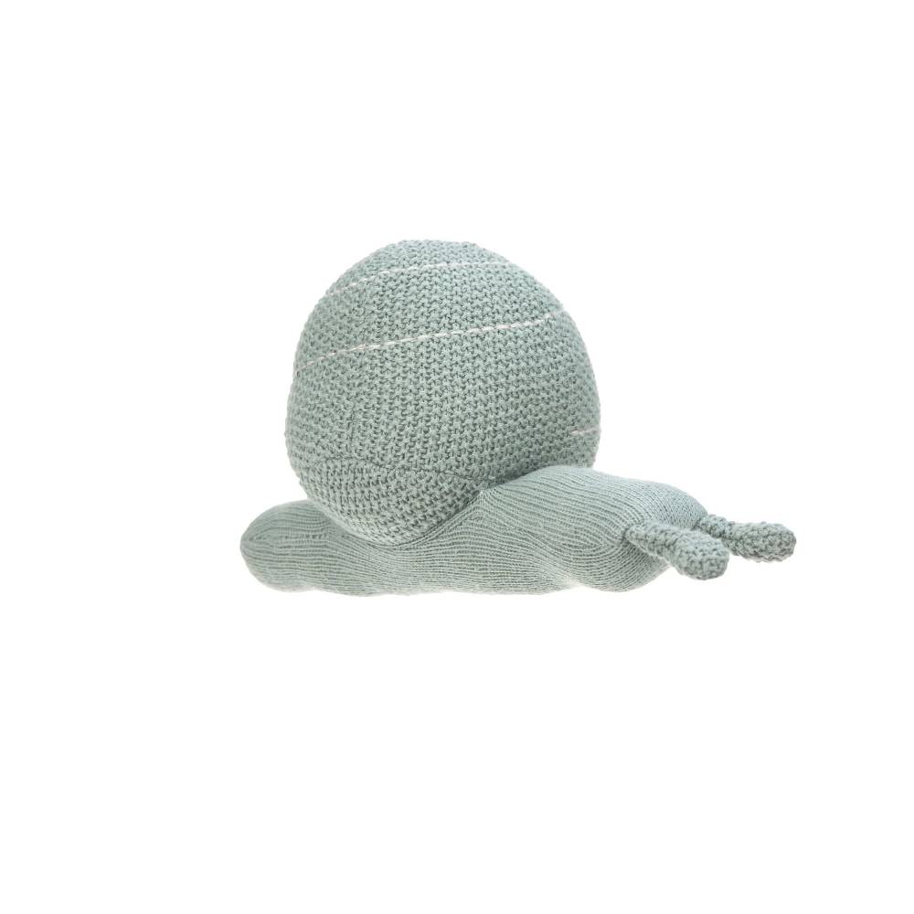 Lässig Kuscheltier mit Rassel - Knitted Toy, Garden Explorer Schnecke Grün Nur noch ein Tag übrig