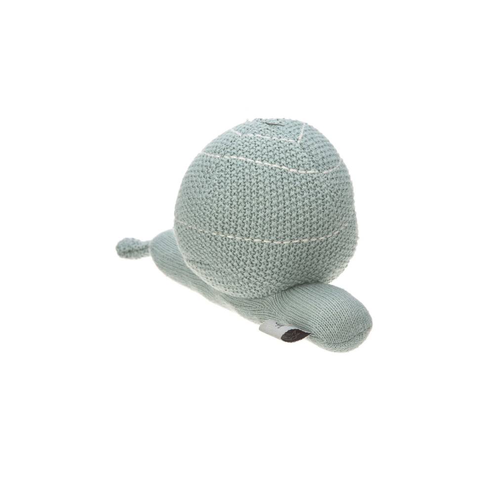 Lässig Kuscheltier mit Rassel - Knitted Toy, Garden Explorer Schnecke Grün Nur noch ein Tag übrig