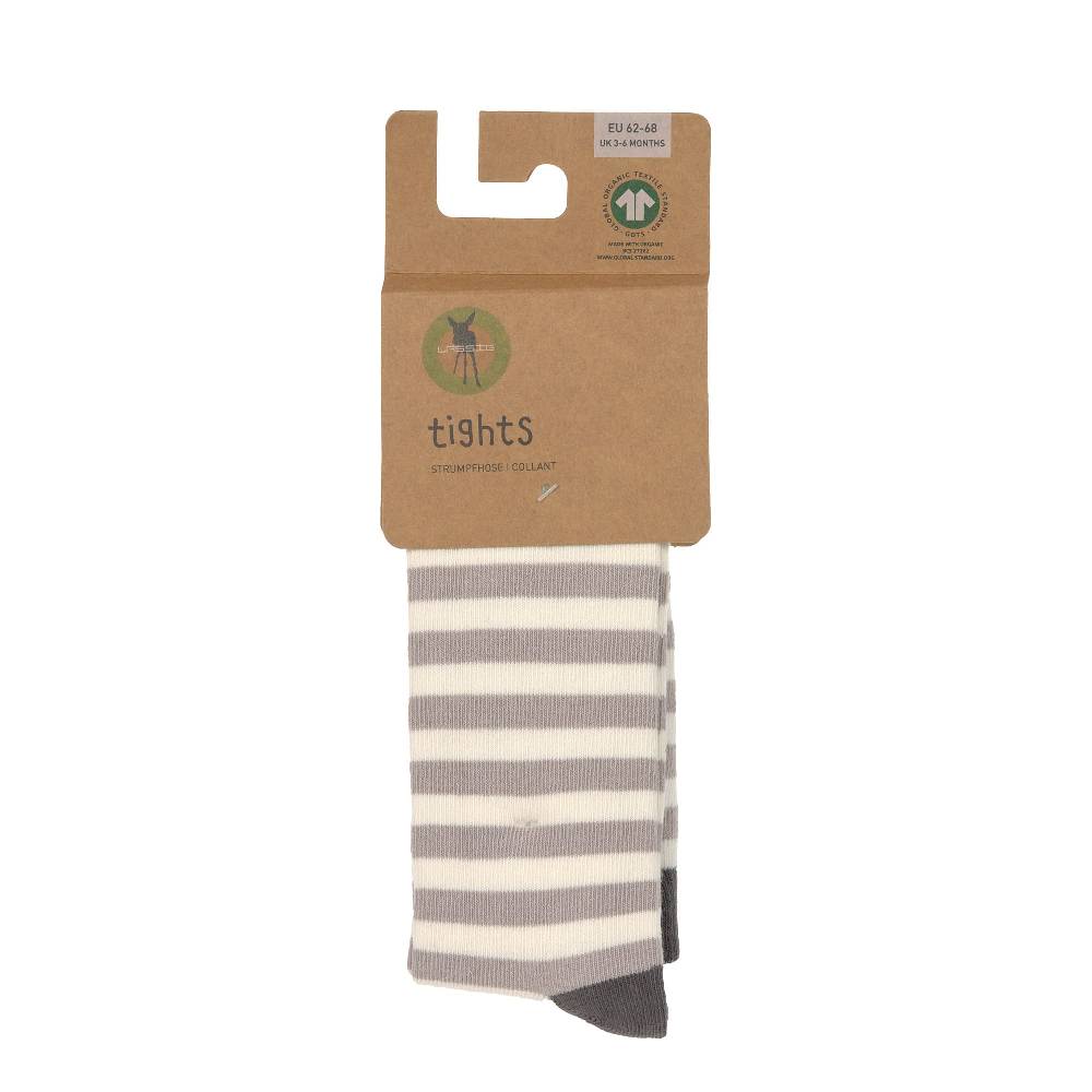 Lässig Strumpfhose GOTS - Tights, Streifen Taupe Weiß Verkauf