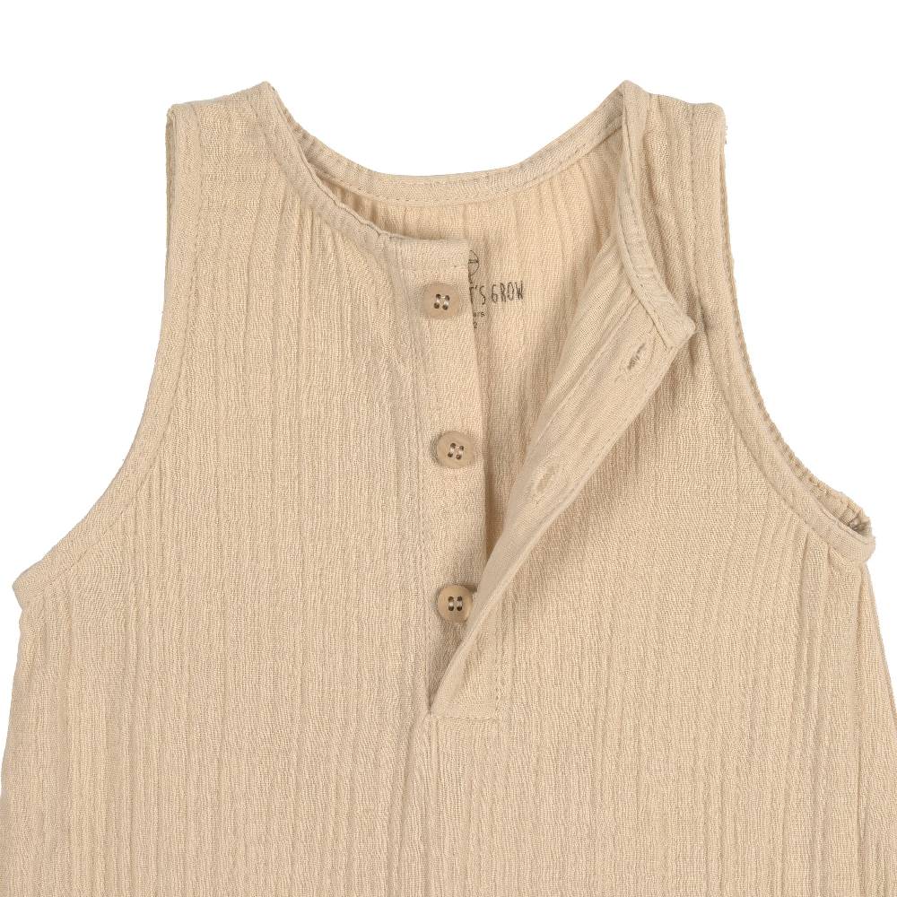 Lässig Baby Jumpsuit - Bio Baumwolle, Nature, Beige Rabatt