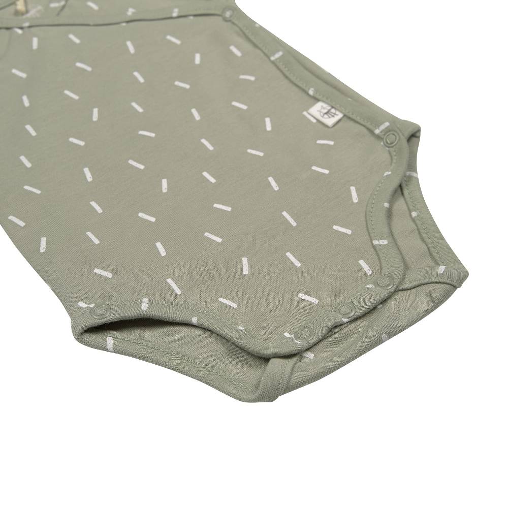 Lässig Baby Wickelbody langarm - Bio Baumwolle, Striche, Oliv Günstig kaufen
