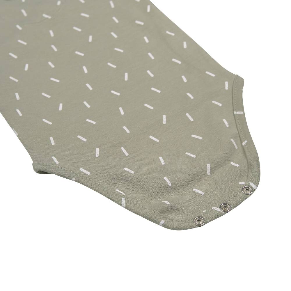 Lässig Baby Wickelbody langarm - Bio Baumwolle, Striche, Oliv Günstig kaufen