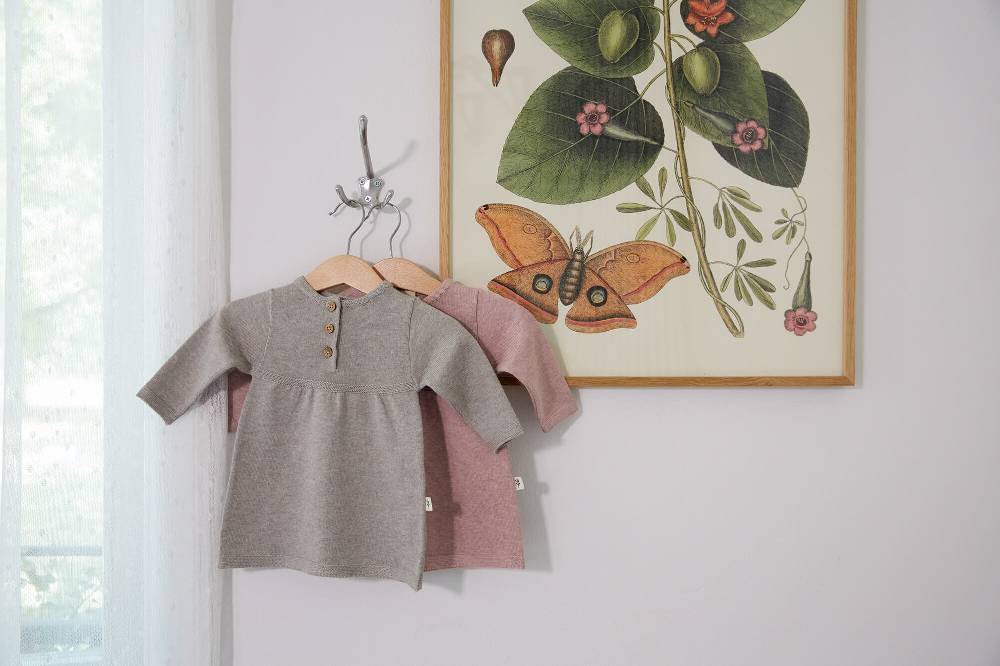 Lässig Babykleid - Strick Bio-Baumwolle, Grau Jubiläumsangebot