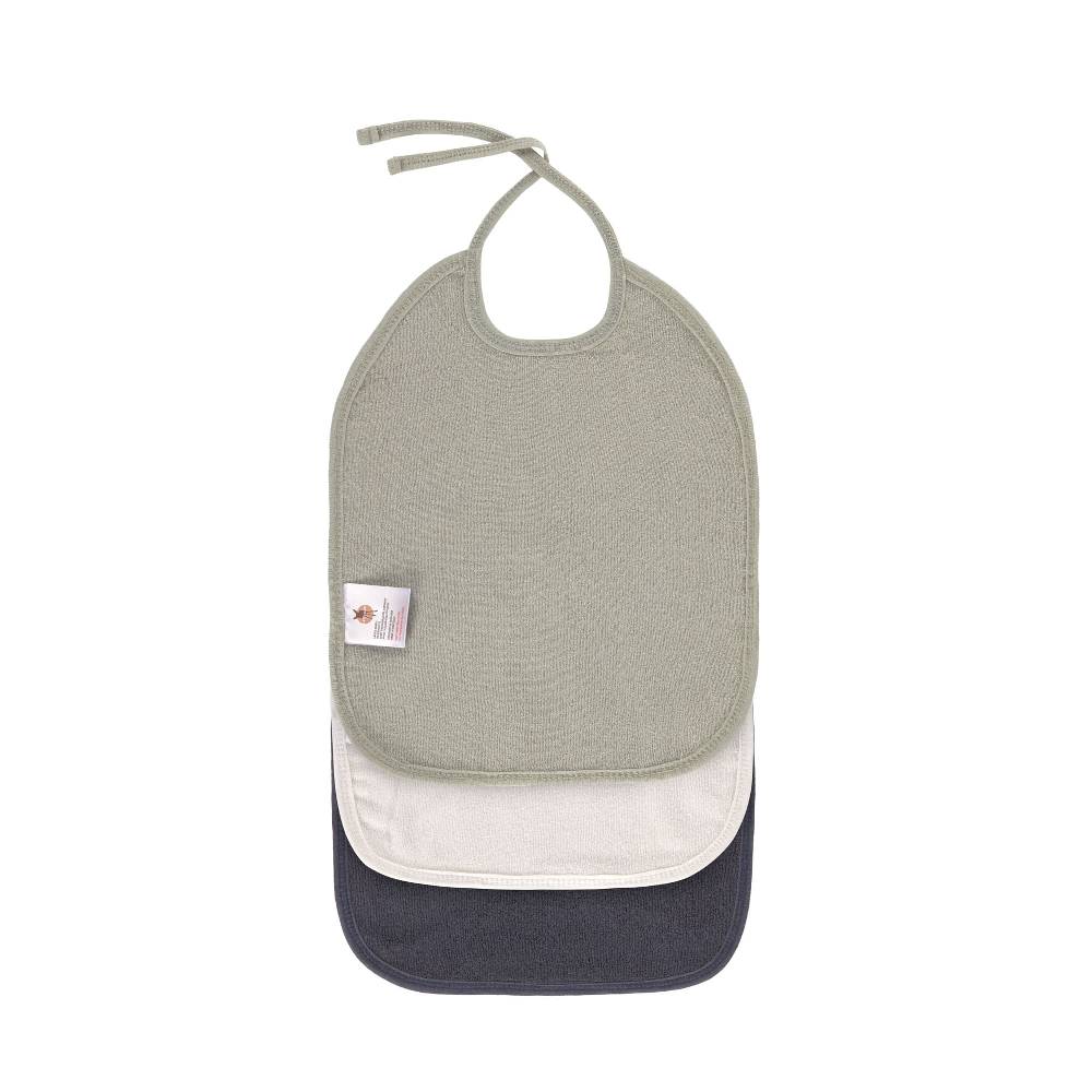 Lässig Mull Lätzchen (3 Stk) - Bib, Olive Milky Navy Lagerräumung
