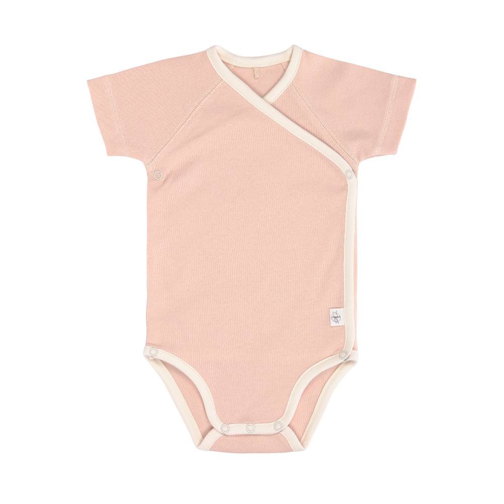 Lässig Baby Wickelbody (2er Set) kurzarm - Bio Baumwolle, Rosa Oliv Exklusive Angebote