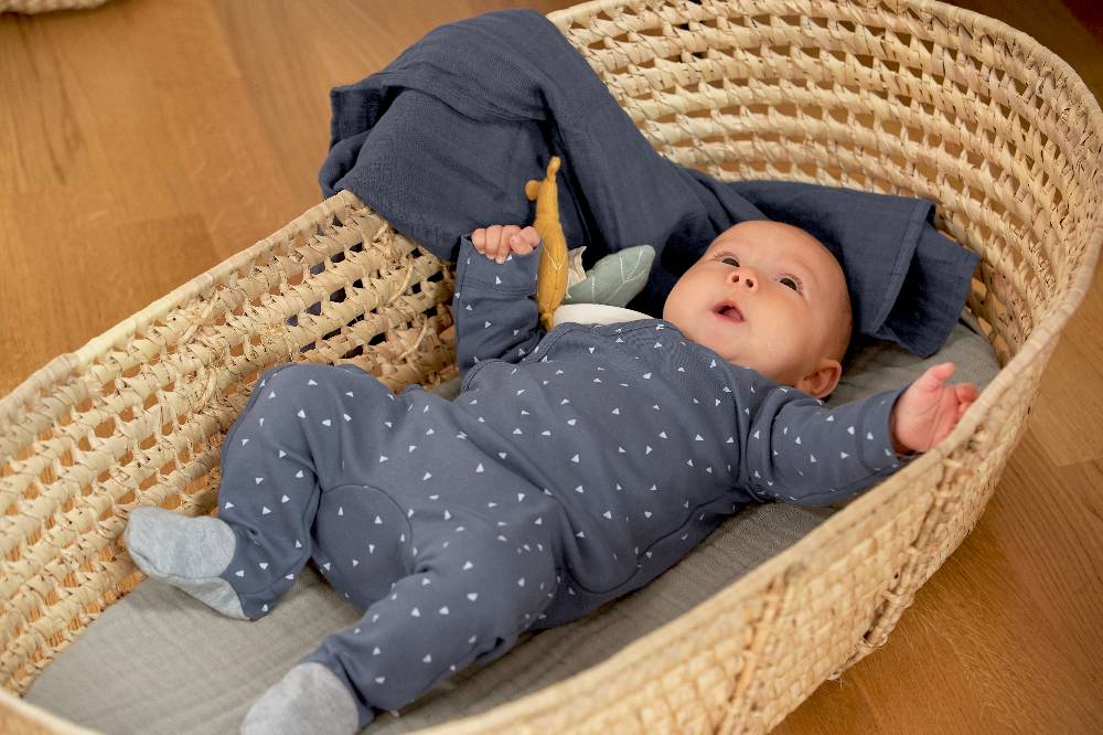 Lässig Baby Wickelshirt - Bio Baumwolle, Triangle, Blau Saisonale Angebote