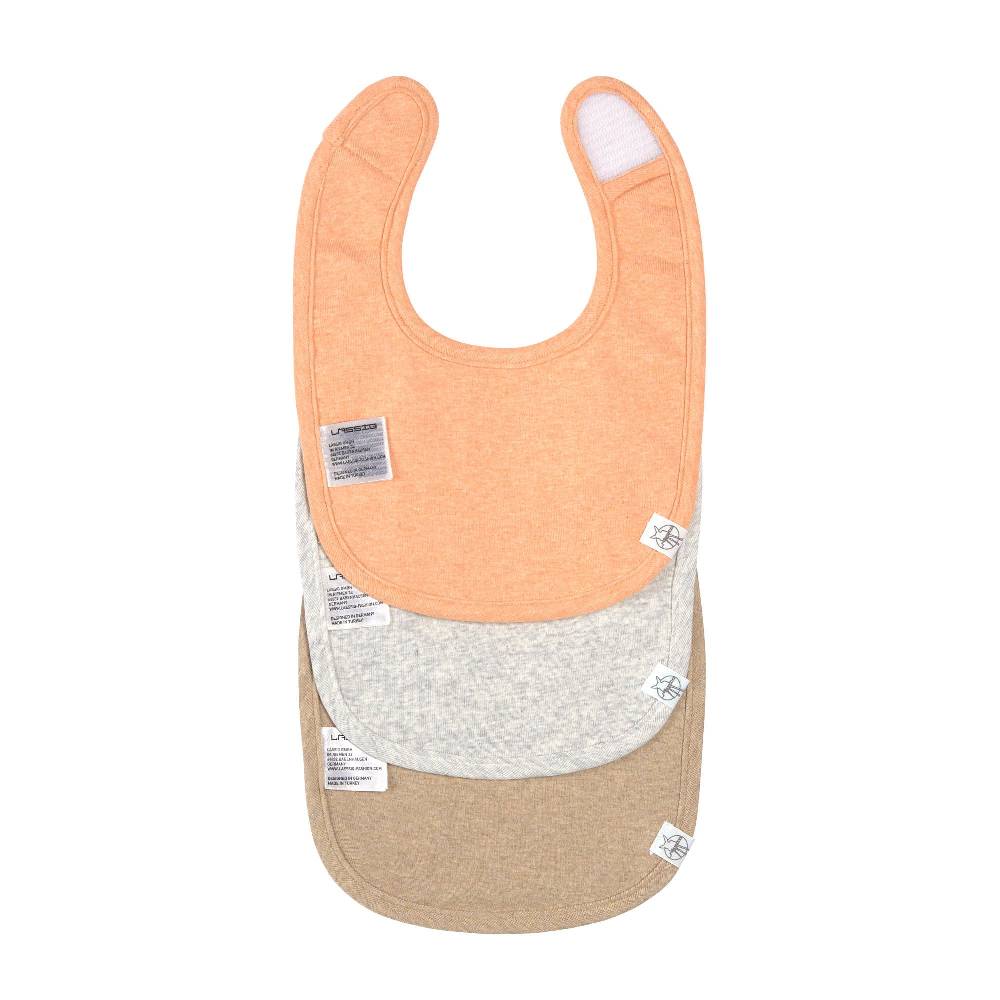 Lässig Spucklätzchen 3er Set - Baumwolle (bio), Apricot Hellgrau Beige Räumungsverkauf