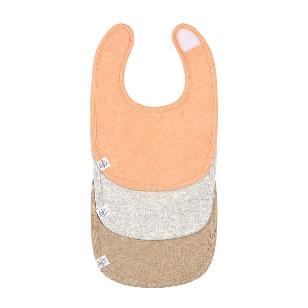 Lässig Spucklätzchen 3er Set - Baumwolle (bio), Apricot Hellgrau Beige Räumungsverkauf