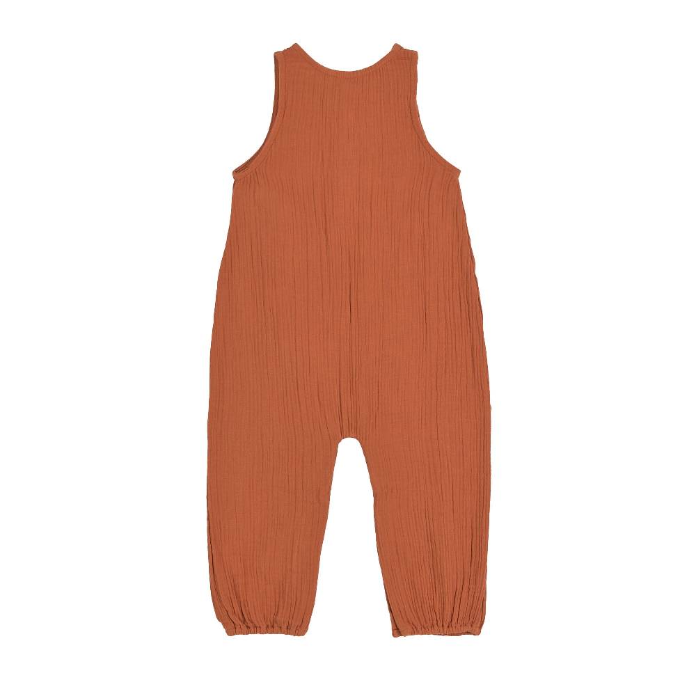 Lässig Baby Jumpsuit - Bio Baumwolle, Rostrot Tiefpreis