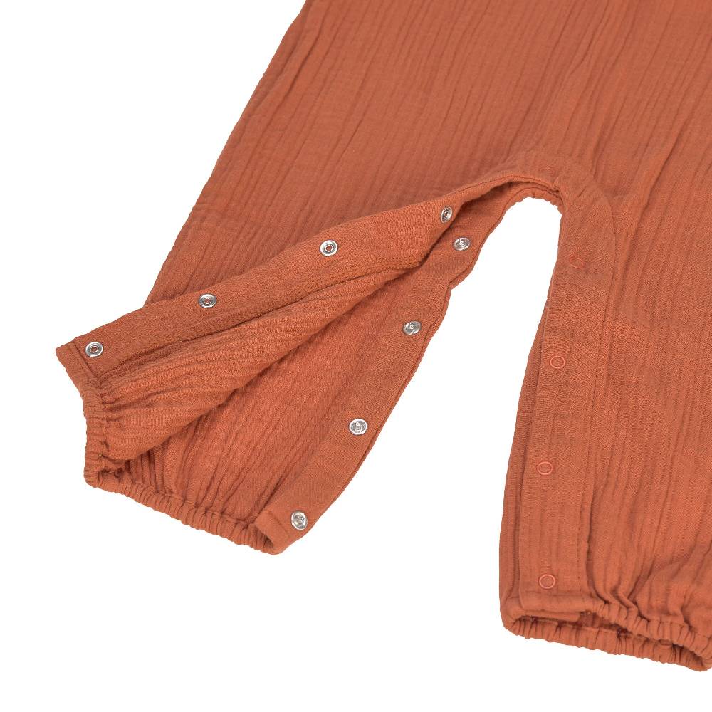 Lässig Baby Jumpsuit - Bio Baumwolle, Rostrot Tiefpreis