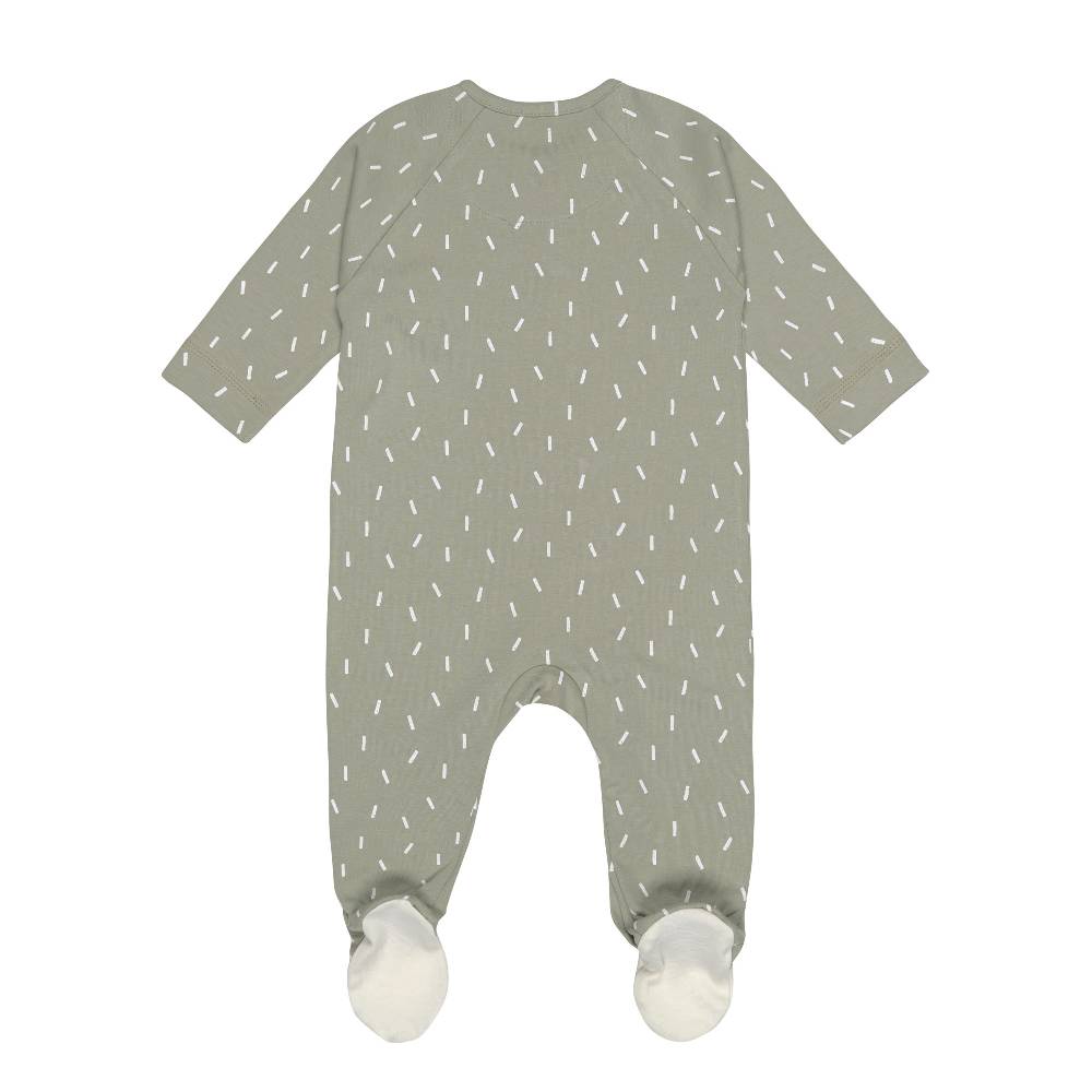 Lässig Baby Schlafanzug mit Füßen - Bio Baumwolle, Speckles, Grün Kostenlose Rückgabe