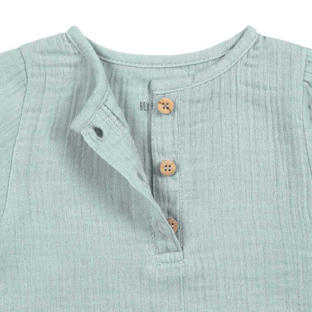 Lässig Musselin Langarmshirt - Bio Baumwolle, Silbergrau Letzte 3 Tage