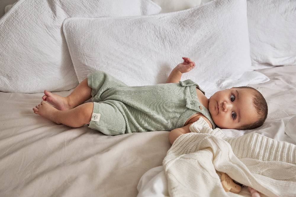 Lässig Baby Strampler - gestrickter Jumpsuit, Salbei Neueste Stile