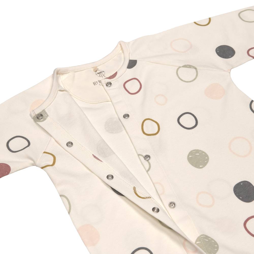 Lässig Baby Schlafanzug - Bio Baumwolle, Circles, Weiß Fabrikladen