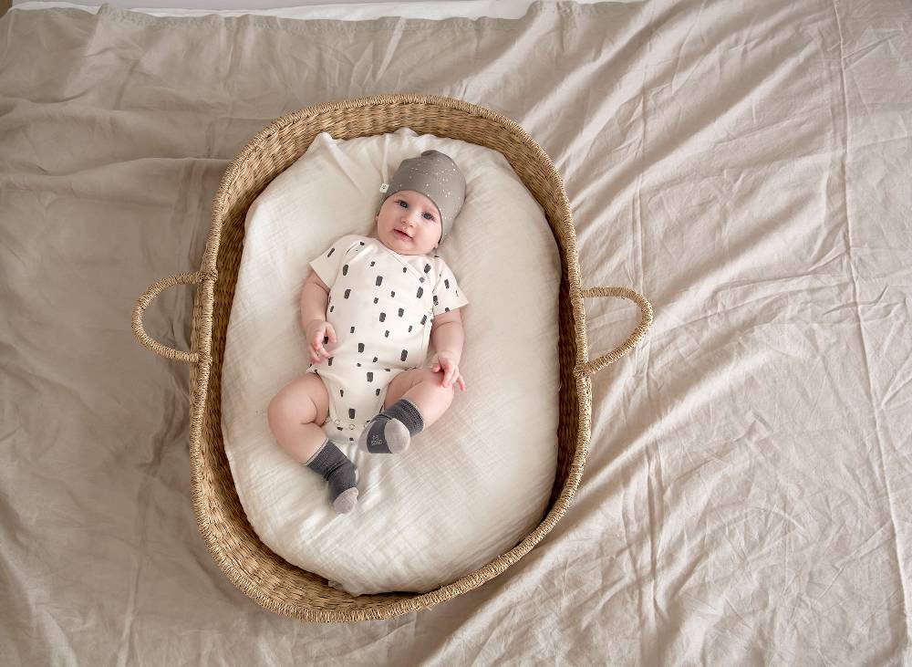 Lässig Baby Wickelbody kurzarm - Bio Baumwolle, Rechtecke, Weiß Begrenzt auf 3 Tage