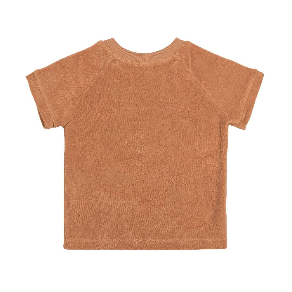 Lässig Frottee T-Shirt Kinder, Karamell Online