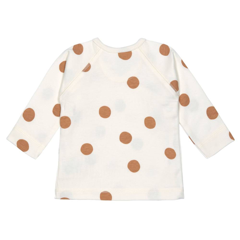 Lässig Baby Wickelshirt - Bio Baumwolle, Big Dots, Beige Outlet