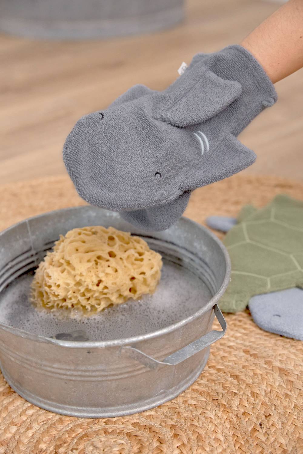 Lässig Spiel-Waschhandschuh GOTS, Hai Grau Schlussverkauf