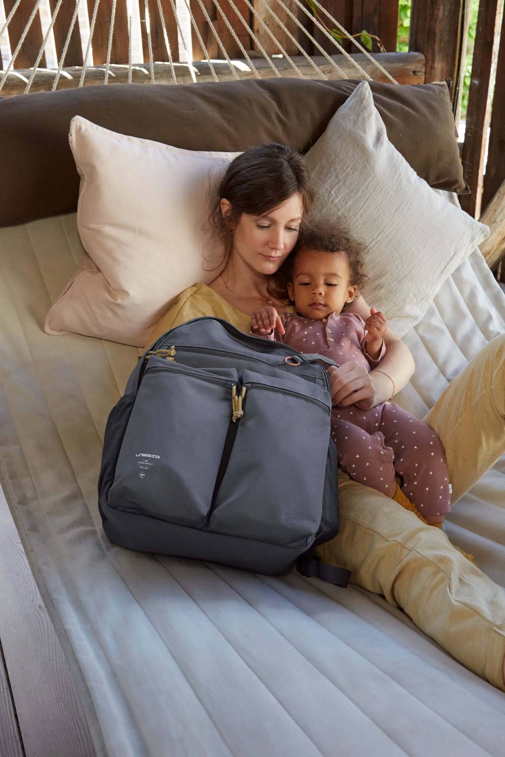 Lässig Strampler, Baby Overall - Bio Baumwolle, Triangle Cinnamon Sonderangebot