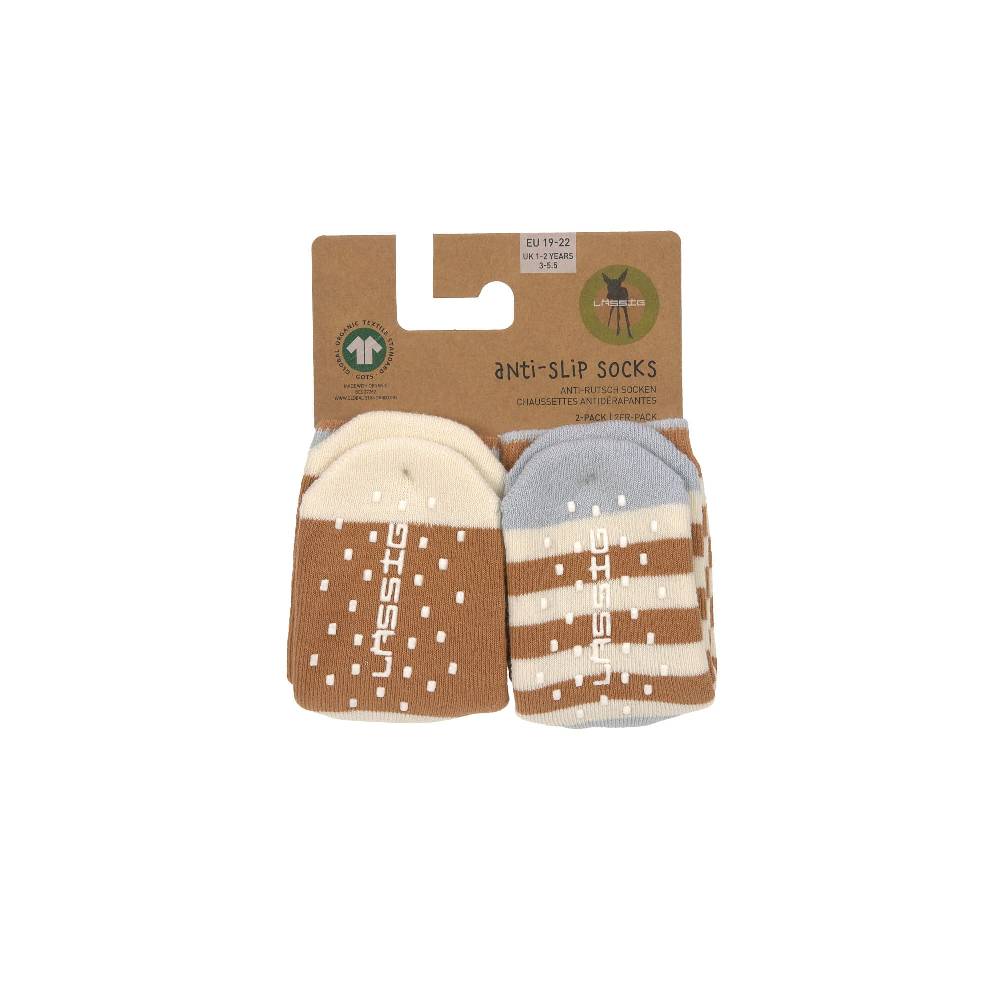 Lässig Kinder Antirutsch-Socken (2er-Set), Hellblau Karamell Günstig kaufen