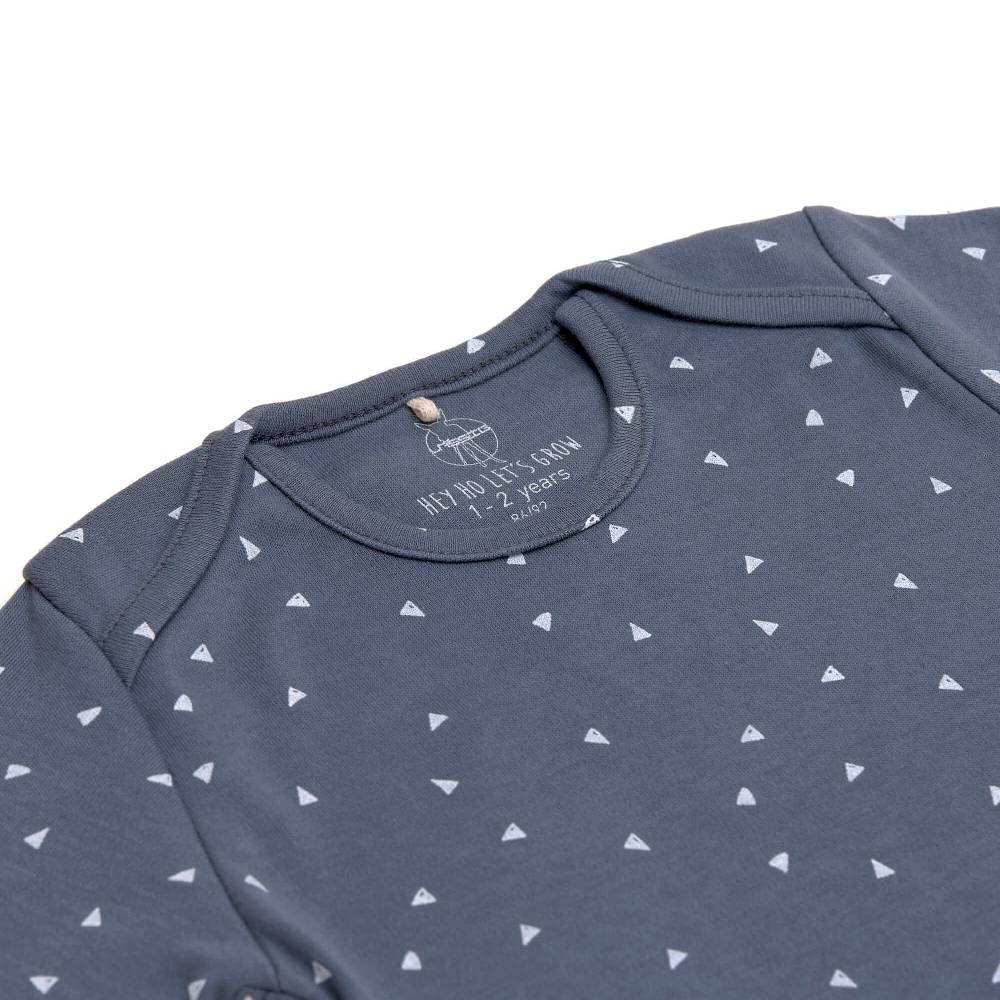 Lässig Baby Body kurzarm - Bio Baumwolle, Dreiecke, Blau Saisonschlussverkauf