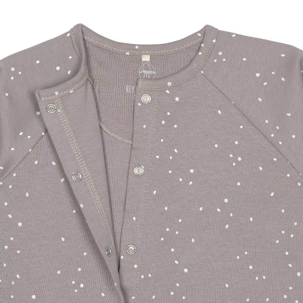 Lässig Baby Schlafanzug mit Füßen - Bio Baumwolle, Sprinkle, taupe Cyber Monday