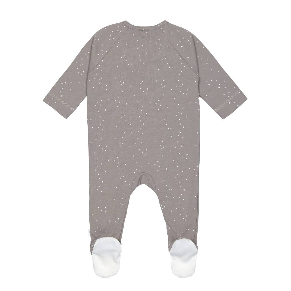 Lässig Baby Schlafanzug mit Füßen - Bio Baumwolle, Sprinkle, taupe Cyber Monday