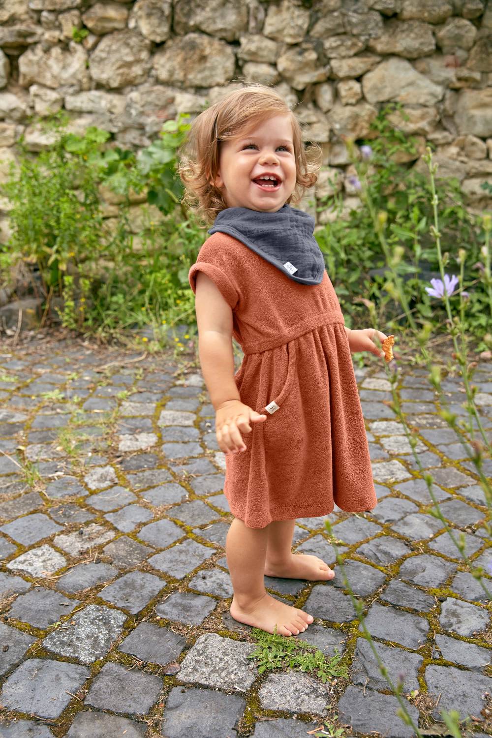 Lässig Frottee Kleid Kinder, Rostrot Weihnachtsangebot
