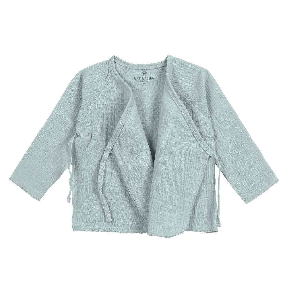 Lässig Musselin Wickelshirt - Bio Baumwolle, Silbergrau Jubiläumsangebot