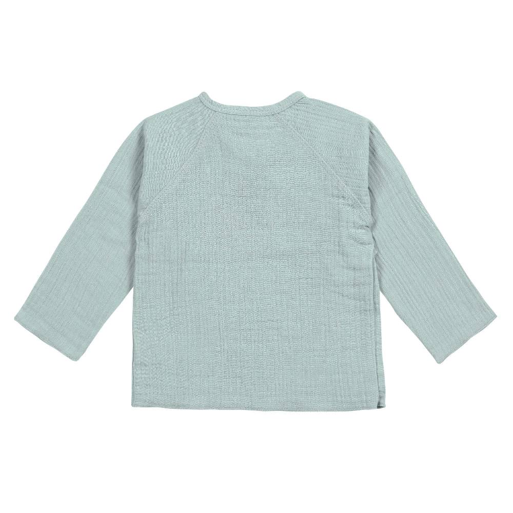 Lässig Musselin Wickelshirt - Bio Baumwolle, Silbergrau Jubiläumsangebot