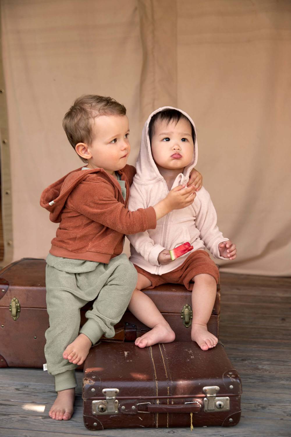 Lässig Frottee Jacke Kinder, Rostrot Zeitlich begrenztes Angebot