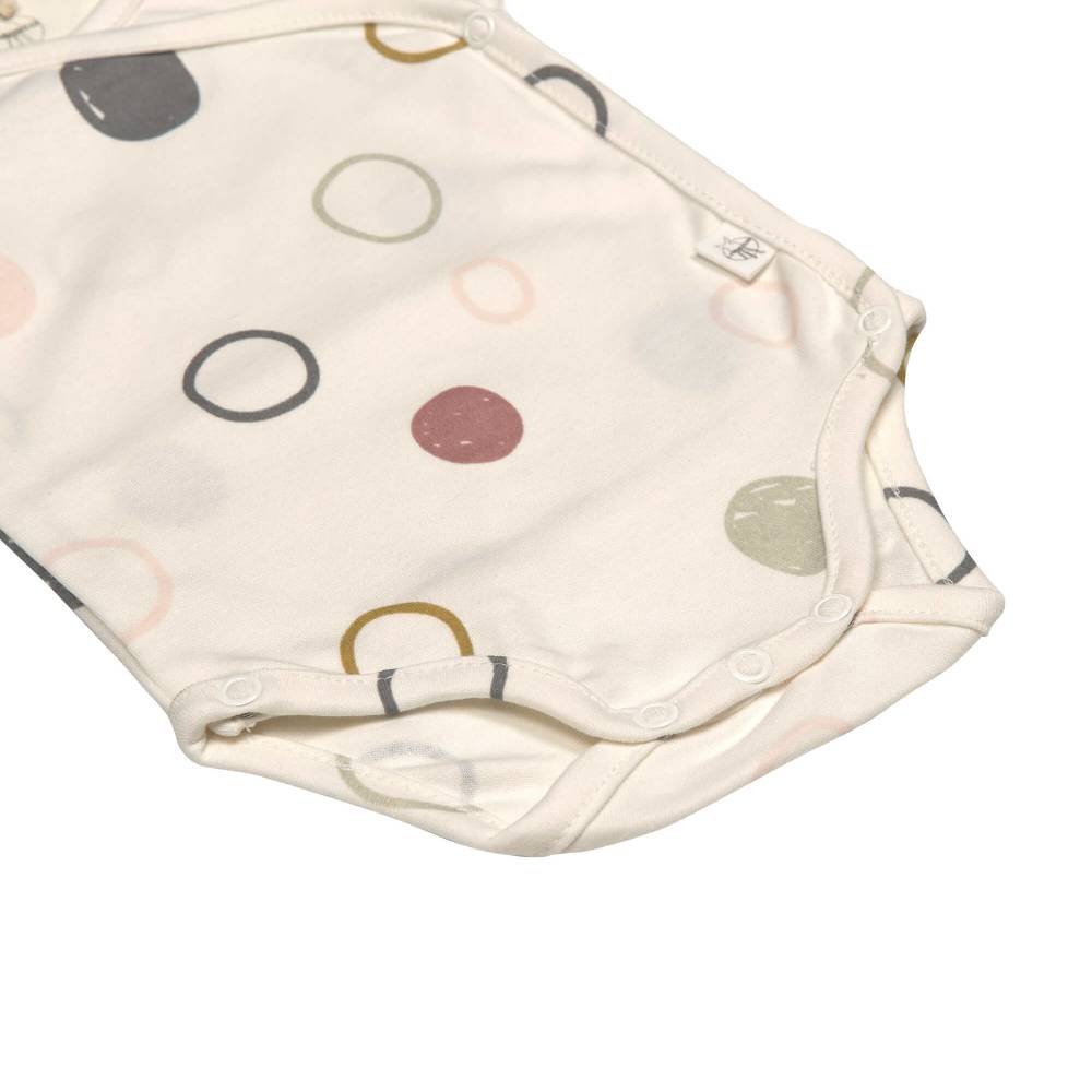 Lässig Baby Wickelbody kurzarm - Bio Baumwolle, Kreise, Beige Exklusive Angebote