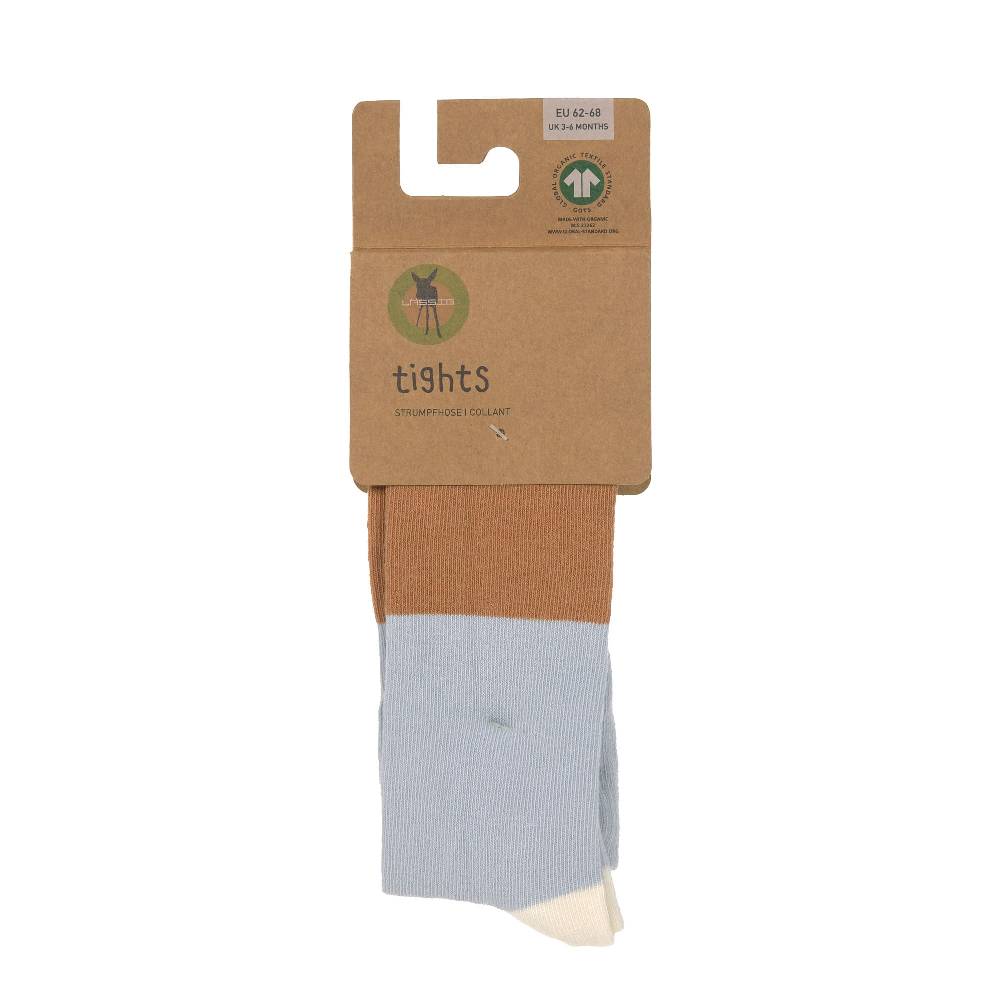 Lässig Strumpfhose GOTS - Tights, Block Streifen Hellblau Karamell Neuheiten
